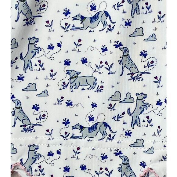Little Red Wagon Blue/White Playful Puppy Dogs Print Short Sleeve Dress Girls 4T - Picture 3 of 6